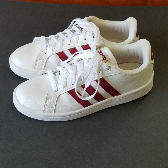 Adidas Shoes - Adidas Cloudfoam Burgundy White Stripe